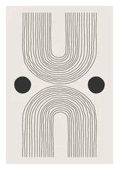Poster Minimalistische kunst Abstracte creatieve minimalistische artistieke hand geschetst lijntekeningen compositie