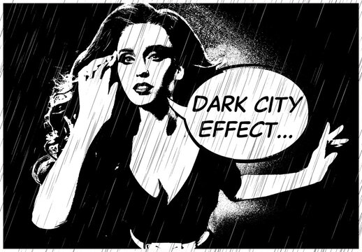 Black and White Comic Book Effect Mockup