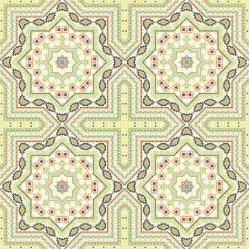 Subtle moroccan zellige tile seamless ornament. Ethnic structure vector patchwork. Bedcover print design. Classic moroccan zellige tilework repeating pattern. Line art graphic background.