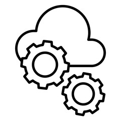 Cloud Setting Icon in Line Style