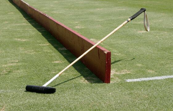 Polo Mallet On Playing Field