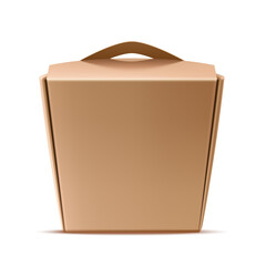 Vector realistic chinese wok noodles paper box