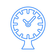 Table clock line icon / outline vector