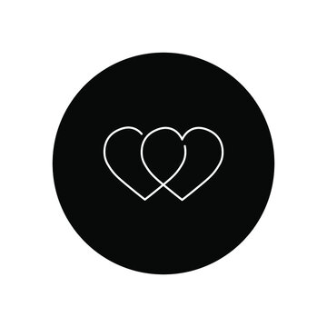 Hearts union line icon on the background.