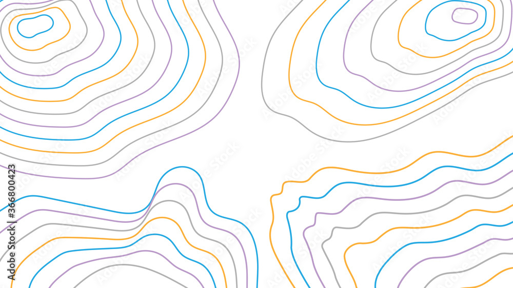 Poster abstract background. colorful dynamic lines topographic. line contour geographic grid map. flat vect