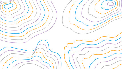 Abstract Background. Colorful Dynamic Lines Topographic. Line Contour Geographic Grid Map. Flat Vector Illustration Design Template Element