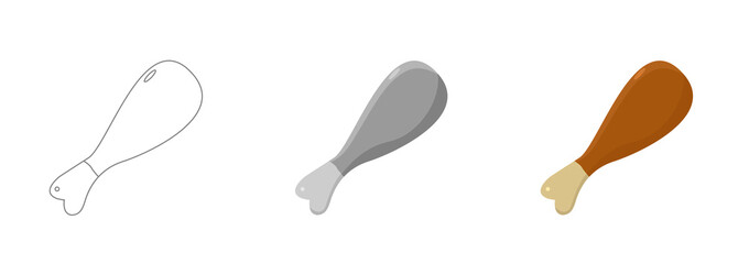 Fresh cartoon meat product - chicken used for magazine, book, poster, card, menu cover, web pages