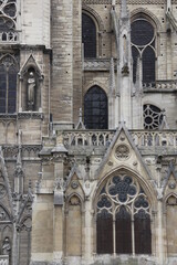 the facade of the cathedral Notre Dame