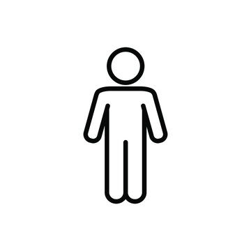 Single human silhouette line icon.