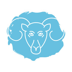aries zodiac sign block style icon
