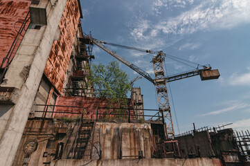 Reactors building 5 and 6 in Pripyat, Chernobyl exclusion Zone. Chernobyl Nuclear Power Plant Zone of Alienation in Ukraine