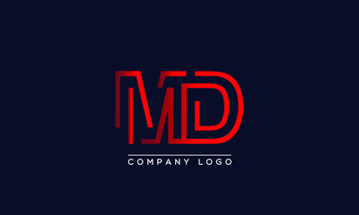 Fototapeta na wymiar Creative Letters MD or MD Logo Design Vector Template. Initial Letters MD Logo Design