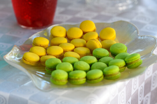 Yellow and Green Macarons