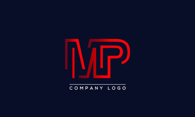 Fototapeta na wymiar Creative Letters MP Logo Design Vector Template. Initial Letters MP Logo Design