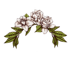 vintage style gardenia wreath decor 300 dpi