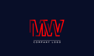Fototapeta na wymiar Creative Letters MW Logo Design Vector Template. Initial Letters MW Logo Design