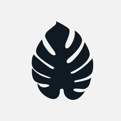 Monstera leaf icon logo - obrazy, fototapety, plakaty
