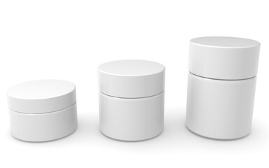 3d  cream container on white background