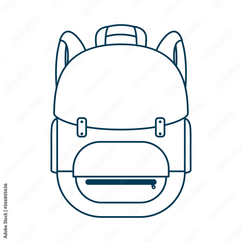 Sticker school bag equipment isolated icon