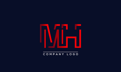 Creative Letters MH Logo Design Vector Template. Initial Letters MH Logo Design