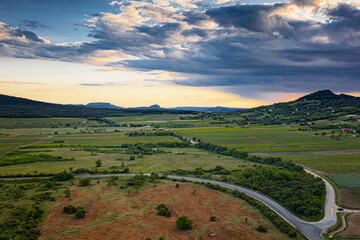 View on nice vineyards at lake Balaton