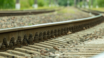 railway tracks on a bright Sunny day