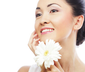 Fresh health asian woman with white gerber