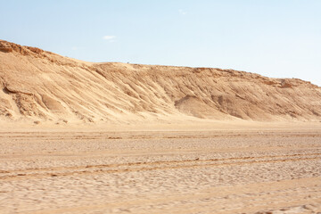 Fototapeta na wymiar A view of desert dunes in Tunisia