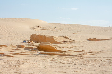 A view of desert dunes in Tunisia