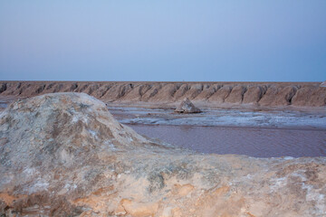 sunrise at Salanchak lake in Tunisia