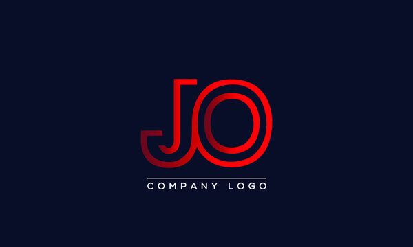 Creative Letters JO Logo Design Vector Template. Initial Letters JO Logo Design