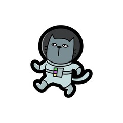 Cute space cat, Kitty drawings, good for stickers, t shirt design, print, cartoon, art