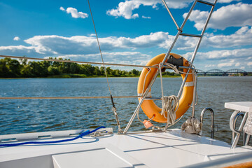 Lifebuoy on a yacht
