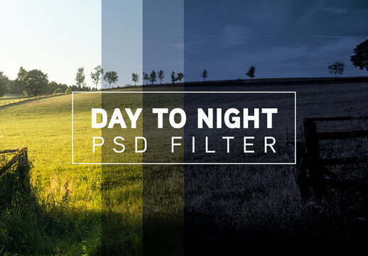 Photo Day to Night Filter Mockup