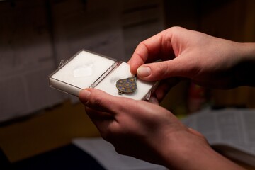 Archaeology artefact being placed in a padded case,