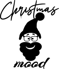  Santa Claus icon, cheerful hipster Santa, Christmas mood