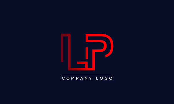 Creative abstract letter pl logo design. linked letter lp logo obrazy na  stěnu • obrazy ochrana, bílý, vlastnost | myloview.cz