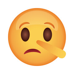 sad emoji face with long nose flat style icon