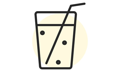 Drink icon. Fruit Juice, lemonade web icon. For restaurant websites. Vector illustration isolated on white background.