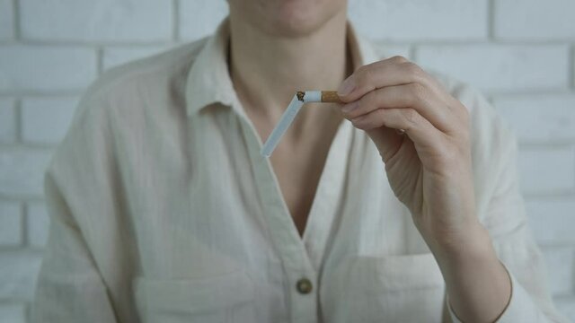 Woman against smoking.