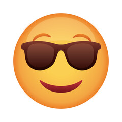 emoji face classic with sunglasses flat style icon