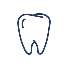 Tooth thin line icon. Dental clinic symbol, whitening, molar isolated outline sign. Dental care, healthy teeth, dentistry concept. Vector illustration symbol element for web design and apps