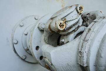 cardan shaft detail of an old machine