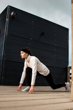 Young women doing streaching 