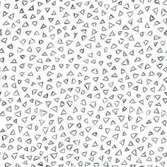 Scribble pattern. Seamless triangles background. Black and white