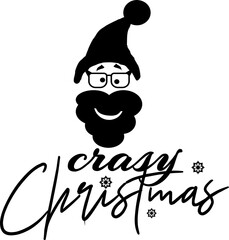 Santa Claus icon, cheerful hipster Santa, Christmas mood
