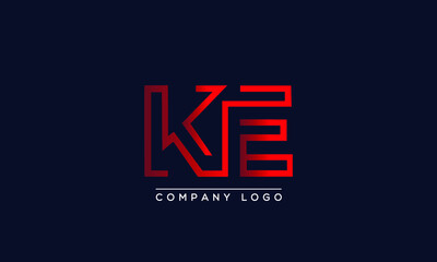 Creative letter KE Logo Design Vector Template. Initial Letter KE Logo Design