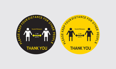 Social Distancing Keep your distance for other people logo.Avoid crowds.Social Distancing logo. Vector Image.