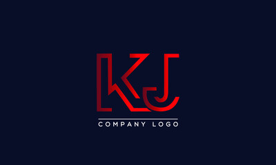 Fototapeta na wymiar Creative letter KJ Logo Design Vector Template. Initial Letter KJ Logo Design