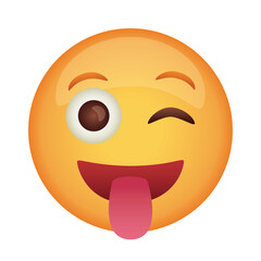 crazy emoji face with tongue out flat style icon